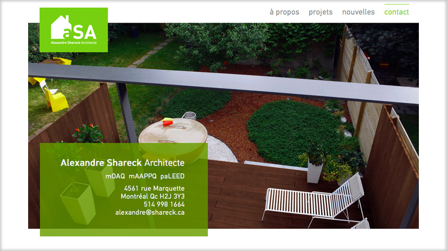 Alexandre Shareck Architecte - Website - artefact 2